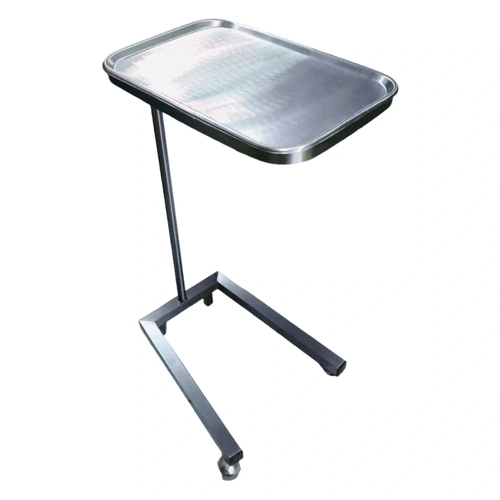 Mesa Mayo con charola para apoyo, organización y traslado de instrumental clínico