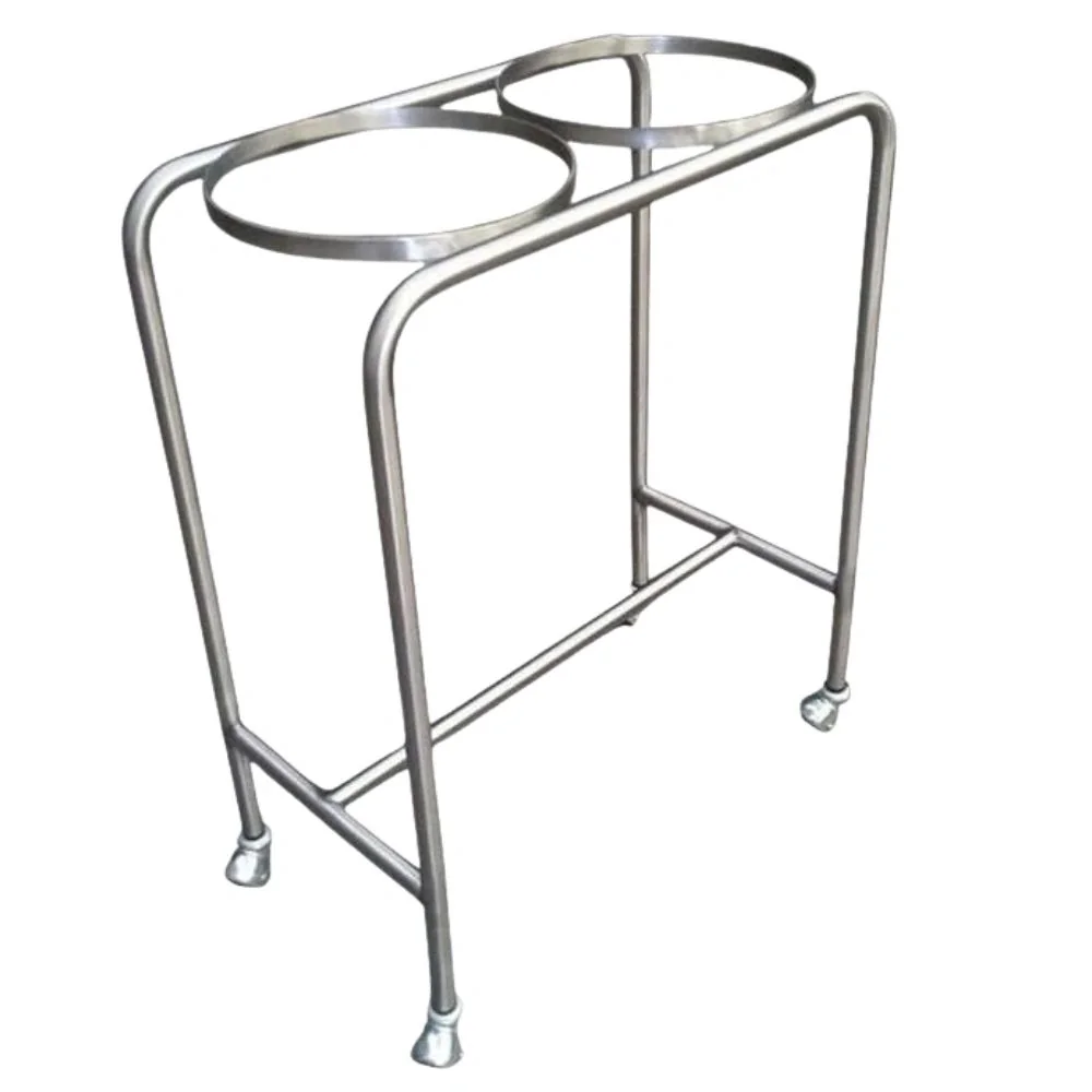 Porta lebrillo doble para equipamiento complementario de consultorios, clínicas y hospitales